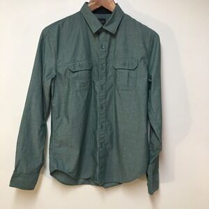 Structure Modern Fit Mens S Shirt Green Button Up Cotton Retro Preppy Colorful